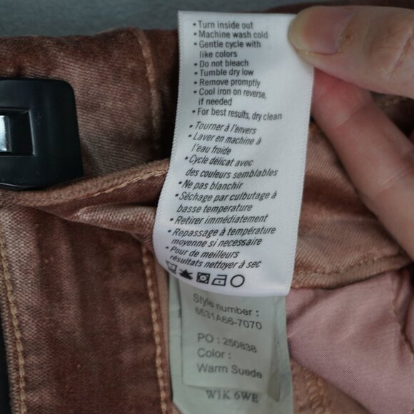 Paige Cindy Velvet Straight Leg Twisted Seam Pants in Warm Suede size 23 - Picture 16 of 16